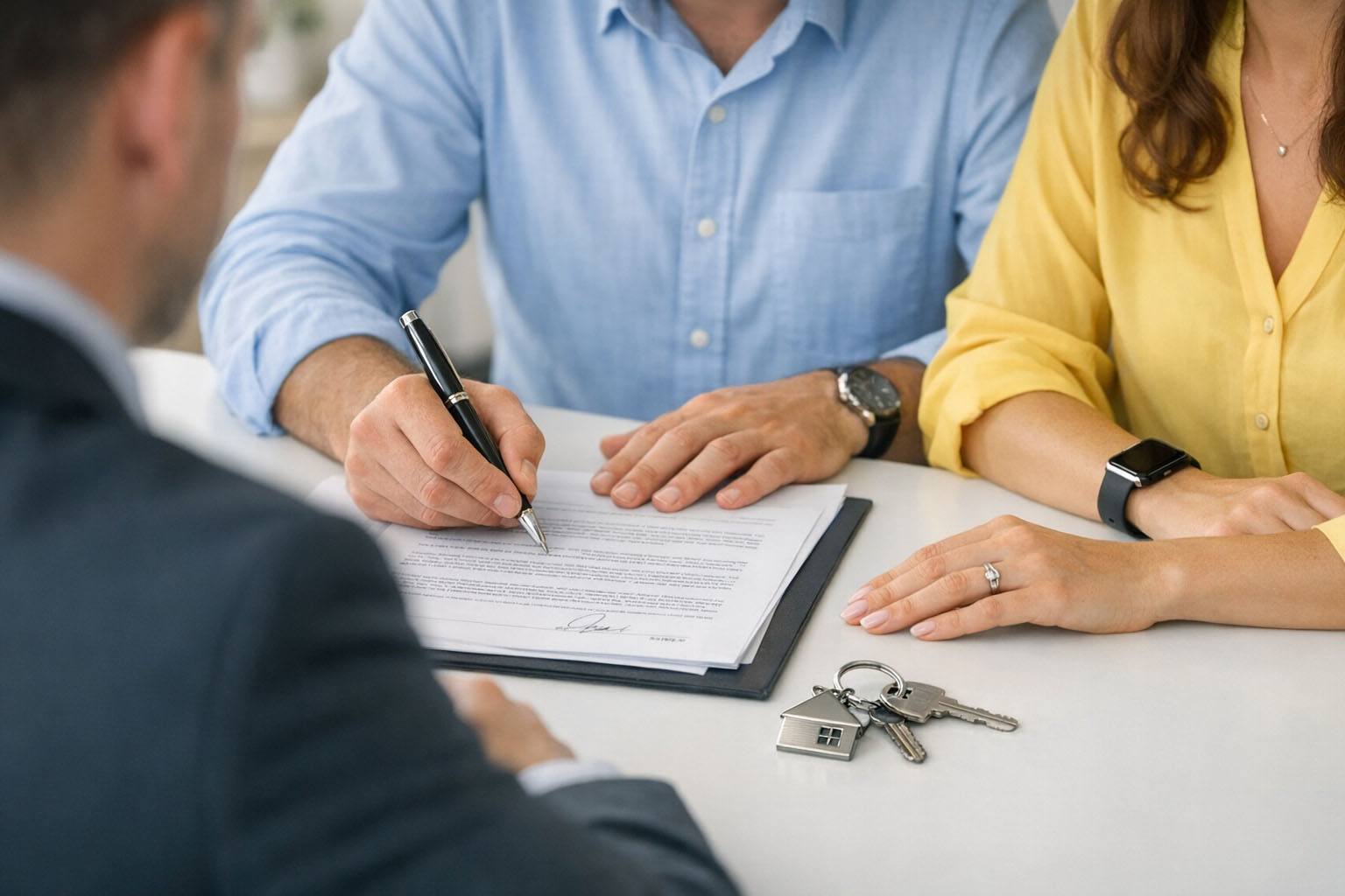 Люди подписывают документы