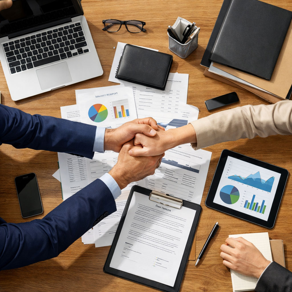 Люди жмут друг-другу руки