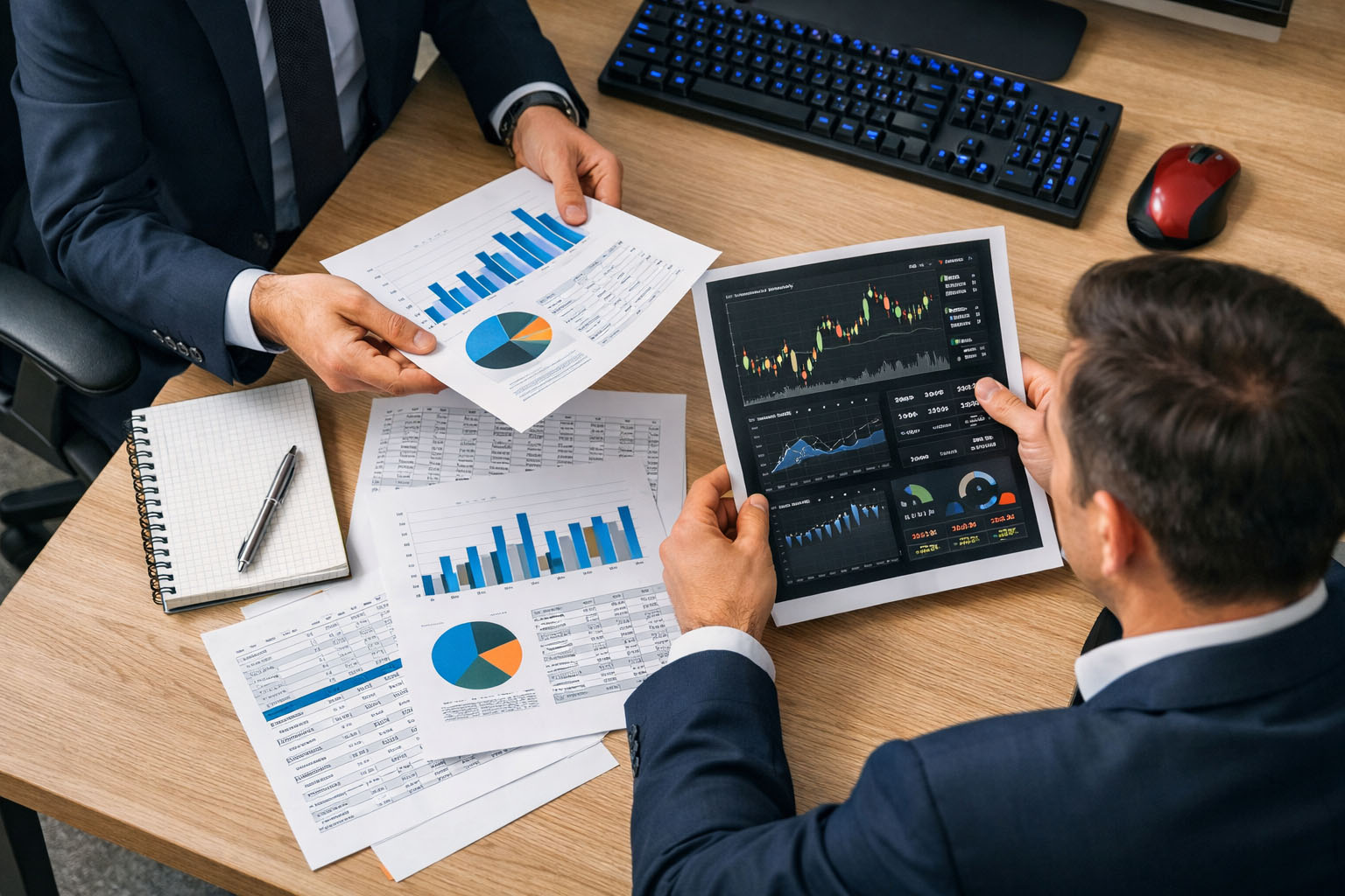 Люди рассматрвают график